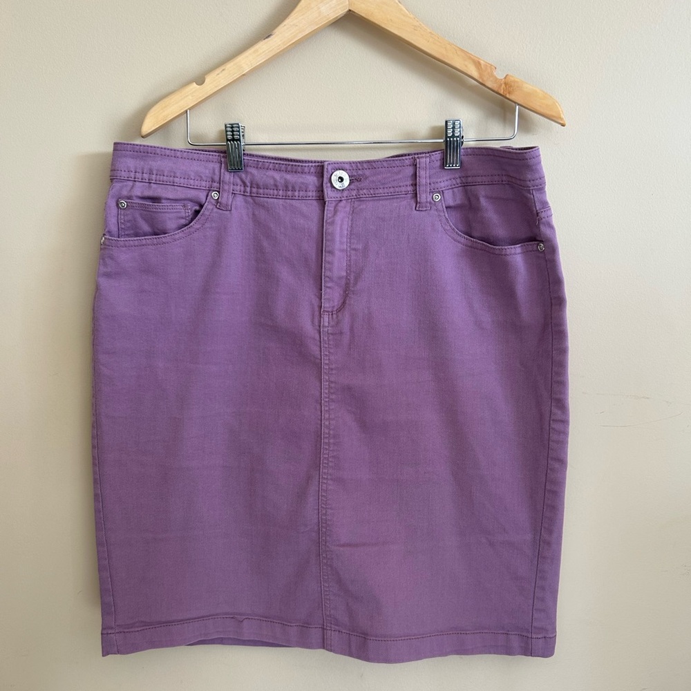Cleo Purple Denim Pencil Skirt for Women